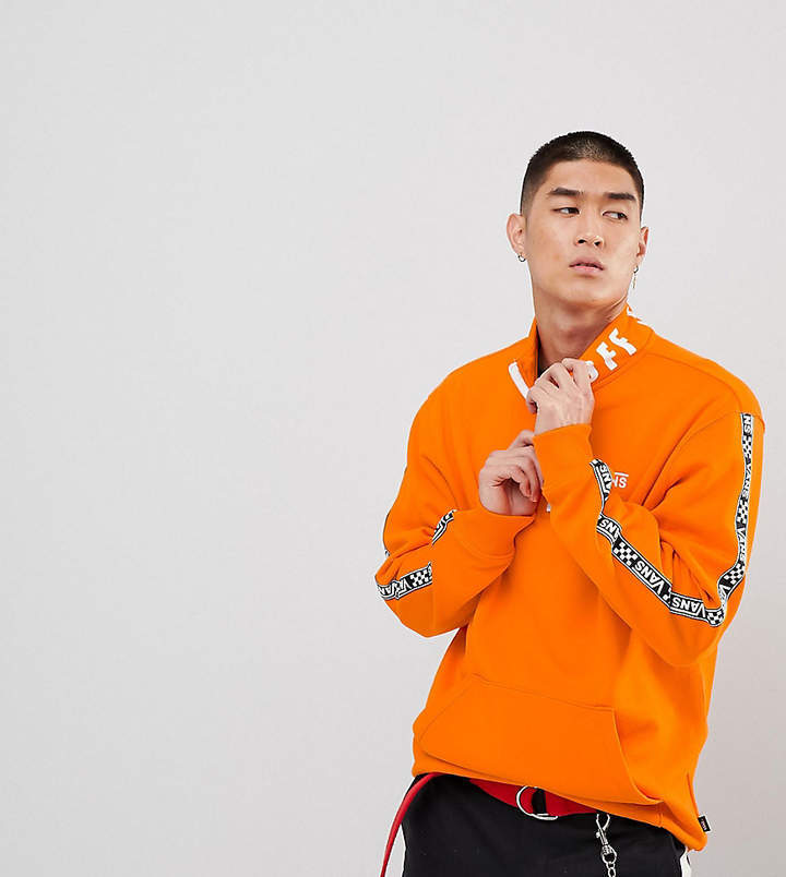 Vans Half Zip Tape Sweatshirt In Orange To Asos, $72 | Asos 