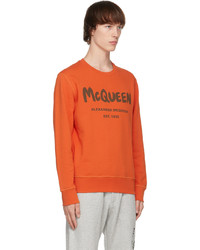 Alexander McQueen Orange Graffiti Sweatshirt