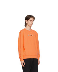 MAISON KITSUNÉ Orange Yoga Fox Patches Sweatshirt
