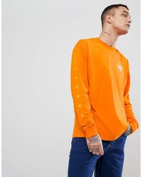 Vans Oversized Long Sleeve T Shirt In Orange To Asos