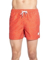 Orange Print Swim Shorts