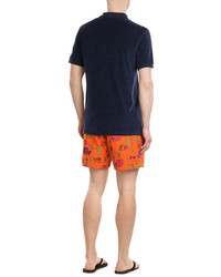 Vilebrequin Printed Swim Trunks With Embroidery