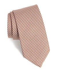 David Donahue Grid Silk Cotton Tie