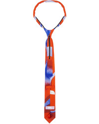ERL Orange Blue Zipper Tie