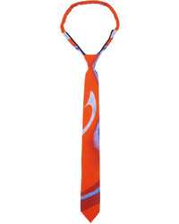 ERL Orange Blue Zipper Tie