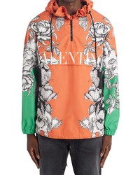Valentino Floral Logo Hooded Anorak