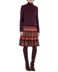 Akris Punto Print Wool Bell Skirt