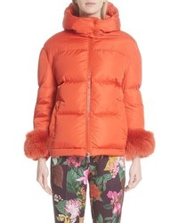 Moncler Effraie Hooded Down Coat With Removable Genuine Fox S
