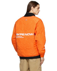 AAPE BY A BATHING APE Orange Quilted Logo Jacket