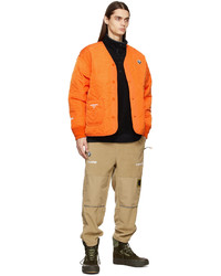AAPE BY A BATHING APE Orange Quilted Logo Jacket
