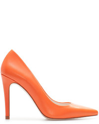 Zara Leather High Heel Court Shoe