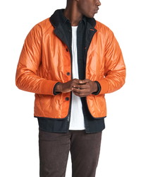 Orange Quilted Shirt Jacket