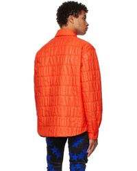 Amiri Orange Quilted Logo Shirt Jacket