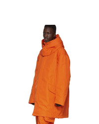 Raf Simons Orange Templa Edition Oversized Wadded Ski Coat