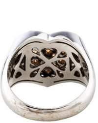 Ring 18k Orange Sapphire Diamond