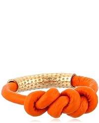 By Boe Orange Leather Knot Ring Size 75