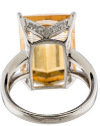 Ring Citrine Diamond Cocktail