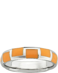 jcpenney Fine Jewelry Personally Stackable Sterling Silver Orange Enamel Geometric Ring