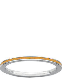 jcpenney Fine Jewelry Personally Stackable Sterling Silver Orange Enamel Stackable Ring
