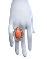Liz Palacios Orange Caboche And Crystal Ring