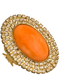 Liz Palacios Orange Caboche And Crystal Ring