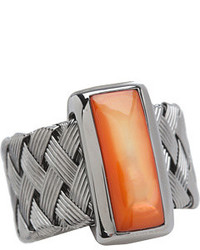 Roberto Coin Woven Ring With Orange Mother Of Pearl Ring