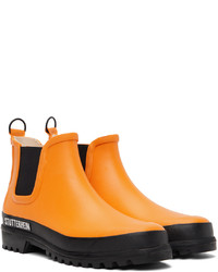 Stutterheim Orange Novesta Edition Rainwalker Chelsea Boots