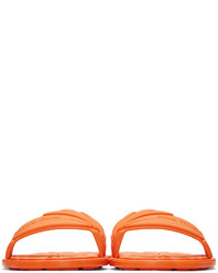 Miu Miu Orange Rubber Pool Slide Sandals