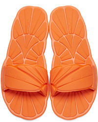 Miu Miu Orange Rubber Pool Slide Sandals