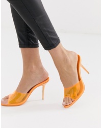 Orange Rubber Heeled Sandals