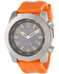 Android Octopuz Stainless Steel Rubber Strap Watch Orange Ad589brg