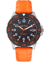 Nautica Orange Rubber Strap Watch 45mm N12641g