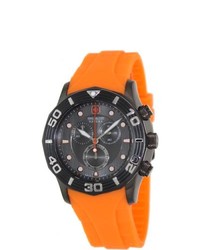Swiss Military Hanowa Oceanic Chrono Orange Rubber Swiss Grey Dial Quartz Watch