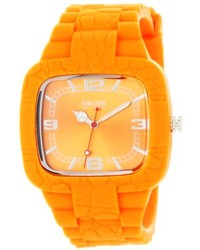 Drops Unisex Pd0018 Neon Orange Tv Rubber Square Quartz Neon Orange Watch