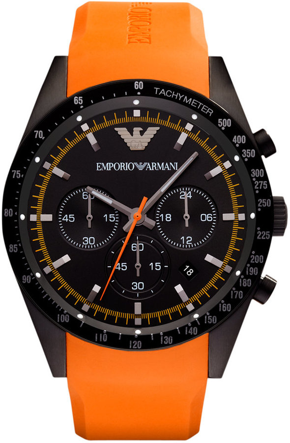 Emporio Armani Watch Chronograph Orange 