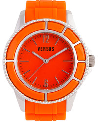 Versus By Versace Watch Unisex Tokyo Orange Rubber Strap 42mm 3c6120 0000