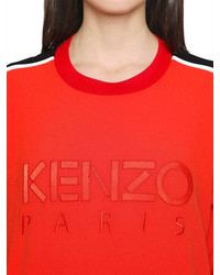 Kenzo Logo Embroidered Satin Backed Crepe Top