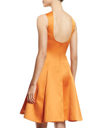 Zac Posen Sleeveless Fit  Flare Cocktail Dress Tangerine