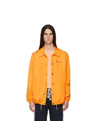 Orange Satin Shirt Jacket