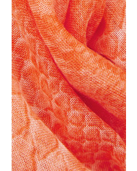 Stella McCartney Python Print Wool Silk And Cashmere Blend Scarf