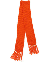 Hat Attack Textured Knit Long Scarf Orange