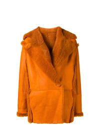 Orange Shearling Coat
