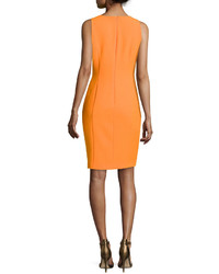Versace Sleeveless Sheath Dress With Button Accents