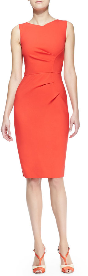 Carolina Herrera Sleeveless Side Panel Ruched Sheath Dress, $1,990, Neiman  Marcus