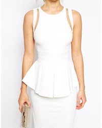 Forever Unique Structured Peplum Pencil Dress With Multi Strap Back