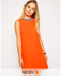 Asos Collection Shift Dress With Sporty Trim And Pleated Skirt
