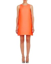 Lisa Perry Matte Tech Satin Shift Dress Orange