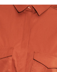 H&M Long Shirt Dress Dark Orange Ladies