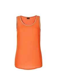 BODYFLIRT Sequin Trim Blouse Top In Orange Size 10