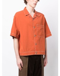 FIVE CM Contrast Stitching Short Sleeved Cotton Shirt